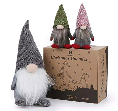 Homewit Weihnachtswichtel Plüsch Deko – Handgemachte Gnomes für Weihnachten