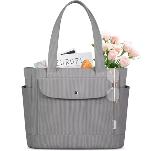 IGOLUMON Damen Handtasche mit Magnetverschluss, große Cord Shopper Tasche