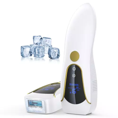IPL Haarentfernungsgerät Laser mit Eiskühlsystem, schmerzfrei für Männer & Frauen