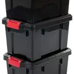 Iris Ohyama SK-450 Aufbewahrungsbox mit Deckel und Clipverschluss stapelbar BPA-frei