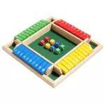 JurciCat Shut the Box Würfelspiel Holzbrett – Klassisches Familienspiel für Zuhause