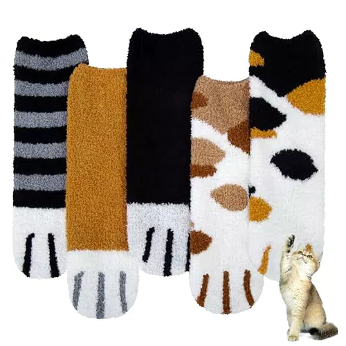 Justay Sowarm Kuschelsocken Damen Katze – Flauschige warme Thermosocken