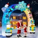 Kalolary Aufblasbare Weihnachtsdekoration mit LED Licht für Garten und Haus