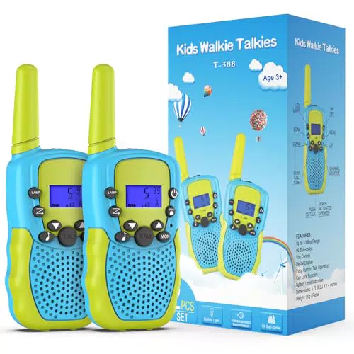 Kearui Spielzeug 3-12 Jahren Junge, Walkie Talkies für Kinder 8 Kanal Funkgerät mit Hintergrundbeleuchteter LCD-Taschenlampe