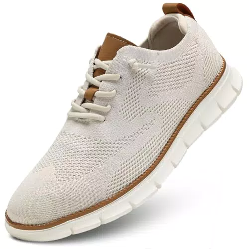 KEEZMZ Herren Oxford Sneaker – leichte, atmungsaktive und elegante Freizeit Schuhe