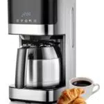 KEINVE Edelstahl Kaffeemaschine mit Timer, LED Display & Thermokaraffe