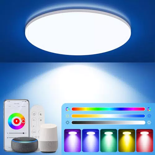 KingMile LED Deckenleuchte Smart mit Fernbedienung, App & Alexa/Google Steuerung