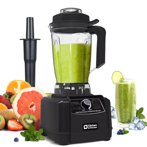 Kitchen in the box Hochleistungs-Standmixer 1500W, 8 Edelstahlklingen, Smoothie Maker