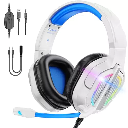 Krysenix PG2 RGB Gaming Headset mit Mikrofon, Noise Cancelling für PS4, PS5, PC
