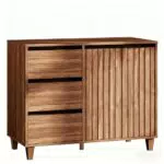 Lamtor Sideboard Buffetschrank mit Stauraum und geriffeltem Holzdesign