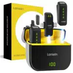Lanlelin Wireless Lavalier Mikrofon mit aktiver Geräuschunterdrückung für iPhone & Android