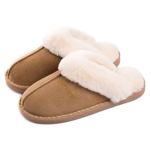 Misolin Hausschuhe Winter Damen Herren – Warme Plüsch Pantoffeln Rutschfest Indoor Outdoor