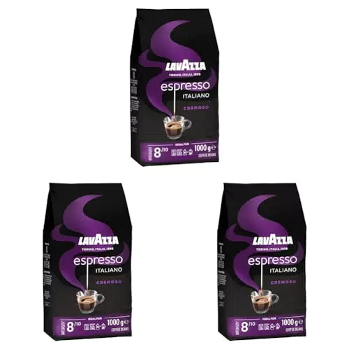 Lavazza, Espresso Italiano Cremoso, Arabica und Robusta Kaffeebohnen