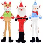 LECHONG Weihnachten Hundespielzeug Quietschende Plüsch Kauspielzeuge für Hunde