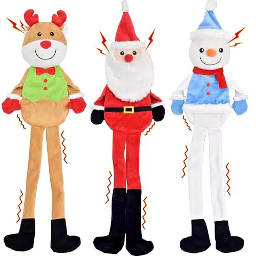 LECHONG Weihnachten Hundespielzeug Quietschende Plüsch Kauspielzeuge für Hunde