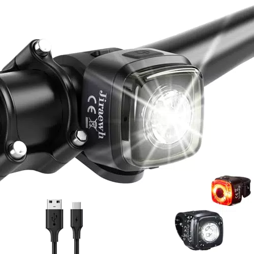 LED Fahrradlicht Set StVZO zugelassen, USB-C aufladbar, Front- & Rücklicht, IPX5