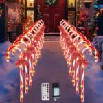 LED Lichterkette Zuckerstangen mit warmweißen LEDs, Weihnachtsdeko für Außen & Innen