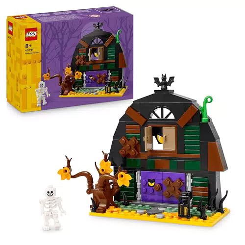 LEGO 40721 Halloween Scheune – Bauset mit Skelett-Minifigur & Zubehör für Kinder