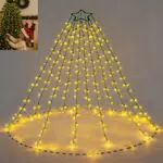 Lichterkette für Weihnachtsbaum mit Ring, LED Baumbeleuchtung, 8 Modi, Timer, IP44