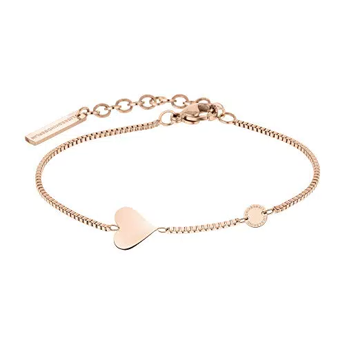 Liebeskind Damen Armband Herz aus Edelstahl - Roségold - 20 cm