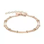 LIEBESKIND Berlin Armband doppelreihig mit Logoanhänger aus Edelstahl Modell LJ-0587-B-20