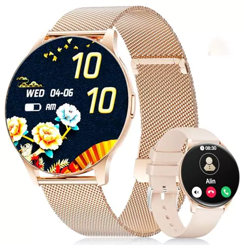 LIGE Smartwatch Damen mit Telefonfunktion, AMOLED Display, Fitnessuhr, 120 Sportmodi