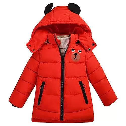 linboo Jungen Winterjacke mit Kapuze – Winddichter, warmer Wintermantel für Kinder