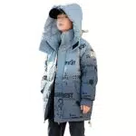 linboo Winterjacke für Jungen – Warmer Outdoor Parka mit Kapuze und Steppung