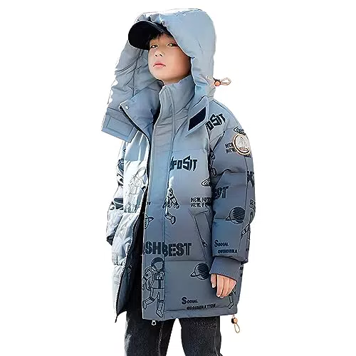 linboo Winterjacke für Jungen – Warmer Outdoor Parka mit Kapuze und Steppung