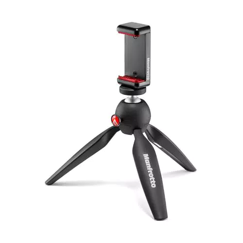Manfrotto MKPIXICLMII Mini-Stativ mit Smartphone-Halterung für Vlogging und Videografie
