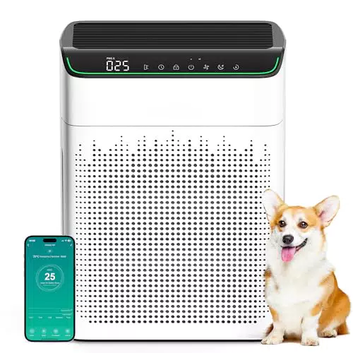 MERONTE Luftreiniger für Allergiker mit CADR 340m³/h, WLAN & Alexa kompatibel