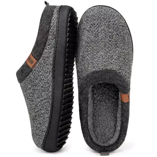 MERRIMAC Herren Slip-on Hausschuhe mit Memory-Schaum und rutschfester Sohle
