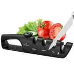 Messerschärfer 4-in-1 mit Winkelführung und Scherenschärfer für Küchenmesser