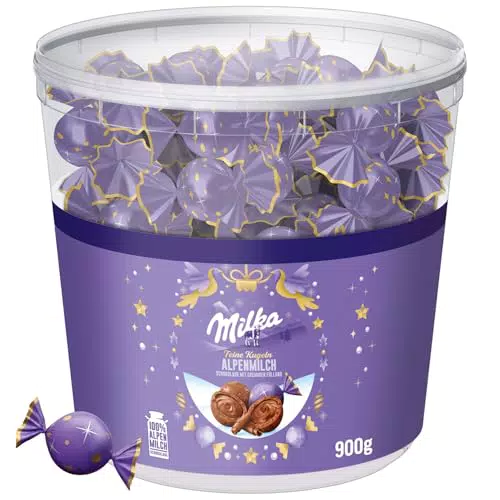 Milka Feine Kugeln Alpenmilch – Schokoladenpralinen für Büro und Zuhause