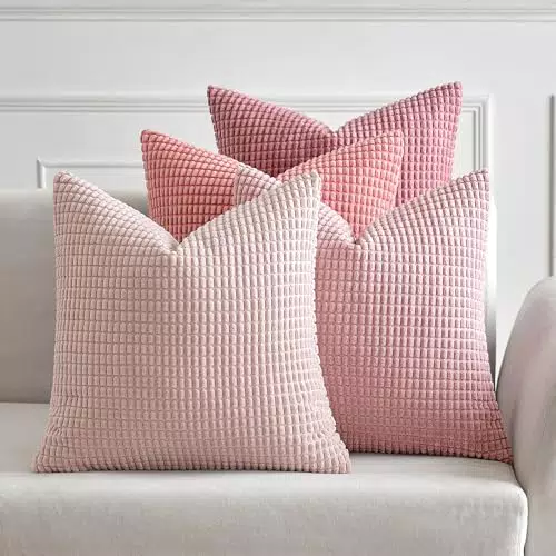 MIULEE Kissenbezug Dekokissen Kordsamt für Sofa und Wohnzimmer 40x40 cm