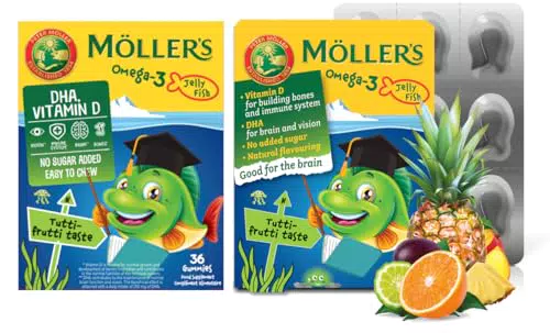 Möller's Omega 3 Kapseln für Kinder – Fischöl mit DHA & EPA, glutenfrei