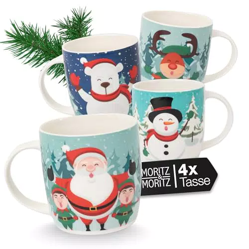 Moritz & Moritz Weihnachtstassen aus Porzellan – Festliche Kaffeetassen Motiv