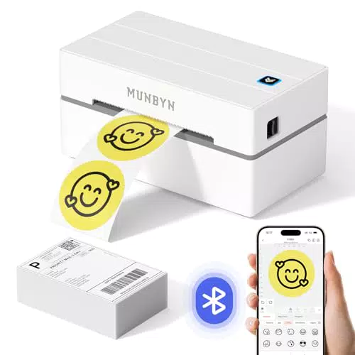 MUNBYN 130B Bluetooth Etikettendrucker Thermodrucker für Versandetiketten