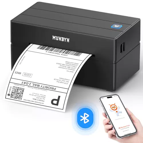 MUNBYN 130B Bluetooth Etikettendrucker Thermodrucker für Versandetiketten