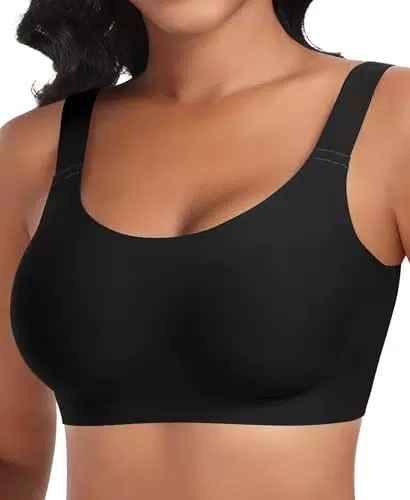 Nahtloser BH Damen Ohne Bügel Glatt Komfort Vollschalen Gepolstert Bustier Weicher BH Bequemer T-Shirt Soft BH Bra Bralette