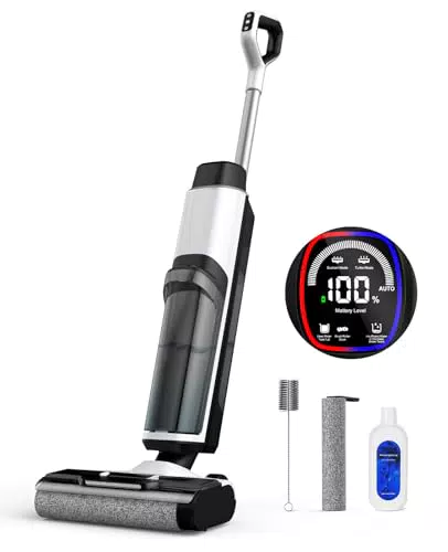 Kabelloser Nass-Trockensauger mit Wischfunktion, Sprachausgabe & Selbstreinigung