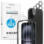 OMOTON Panzerglas für iPhone 16 mit Rahmen, Kameraschutz, 9H, kratzfest