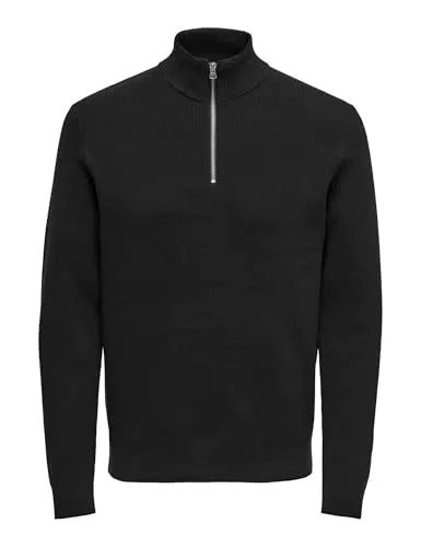 ONLY & SONS Onsphil Herren Pullover aus Baumwolle mit Half-Zip