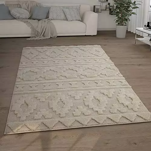 Paco Home Hochflor Teppich Shaggy 3D Optik Ethno Boho Vintage Look