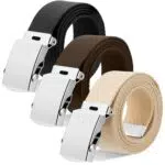 patinadrift Herren Gürtel ohne Löcher mit Metallschnalle, verstellbarer Stoffgürtel
