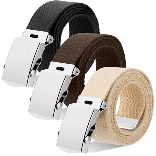 patinadrift Herren Gürtel ohne Löcher mit Metallschnalle, verstellbarer Stoffgürtel