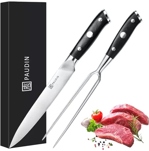 PAUDIN Küchenmesserset – Scharfes Tranchierbesteck aus deutschem Edelstahl