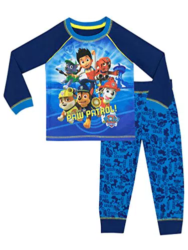 PAW Patrol Schlafanzug für Jungen – Offizieller Baumwollpyjama mit Marshall & Chase