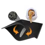 Pieviev Katzenklo Matte mit Waben Design, wasserdicht und doppelschichtig