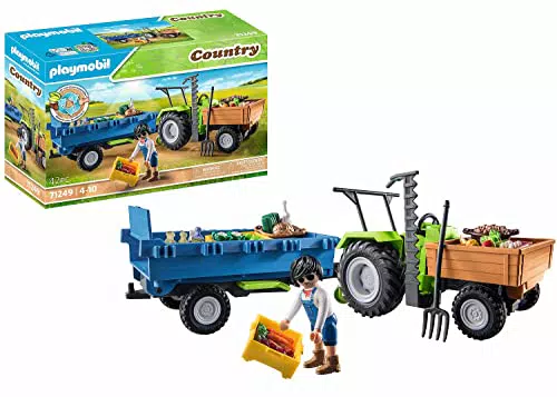 PLAYMOBIL Country Traktor mit Anhänger und Wassertank für kreatives Spielen